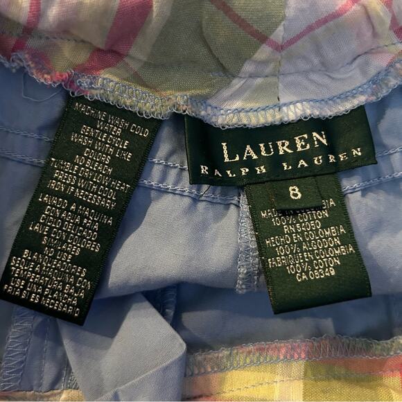 Lauren Ralph Lauren Vintage Light Blue Cropped Capri 100% Cotton Pants Size 8 - Picture 3 of 3